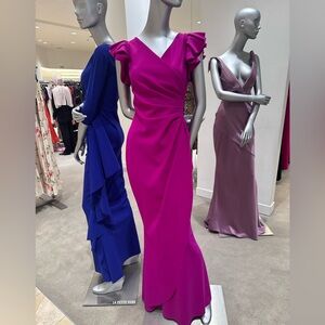 Chiara Boni cyclamen Ruffle Sleeve Dress